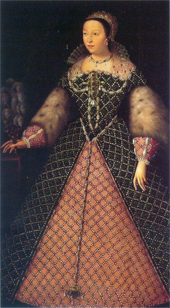 Catherine De Medici, depicted as Queen Consort of France in the 1550s