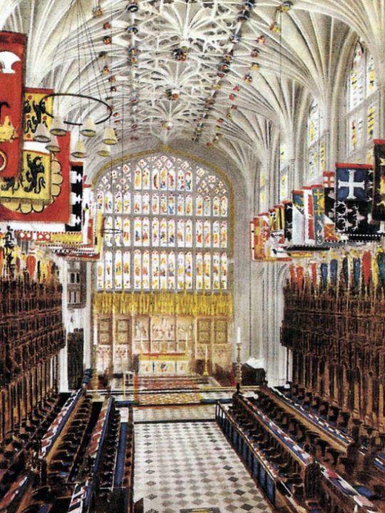 St George's Chapel at Windsor Castle, and the tomb of Henry VIII