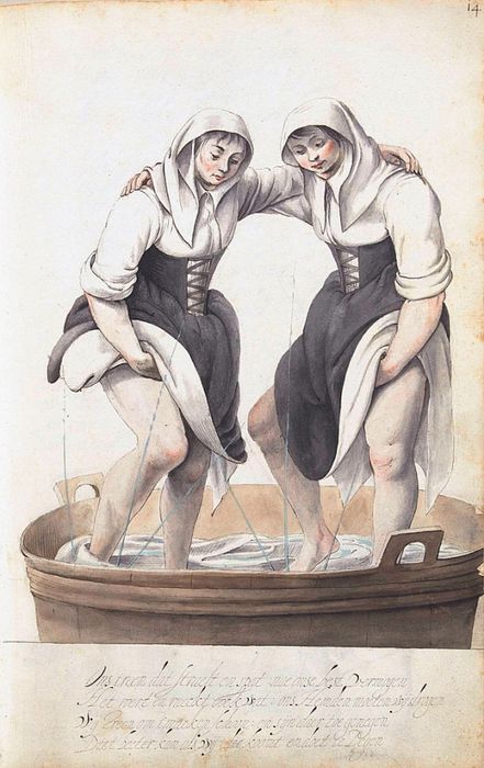 Henry VIII's laundress: washing the linen with your feet