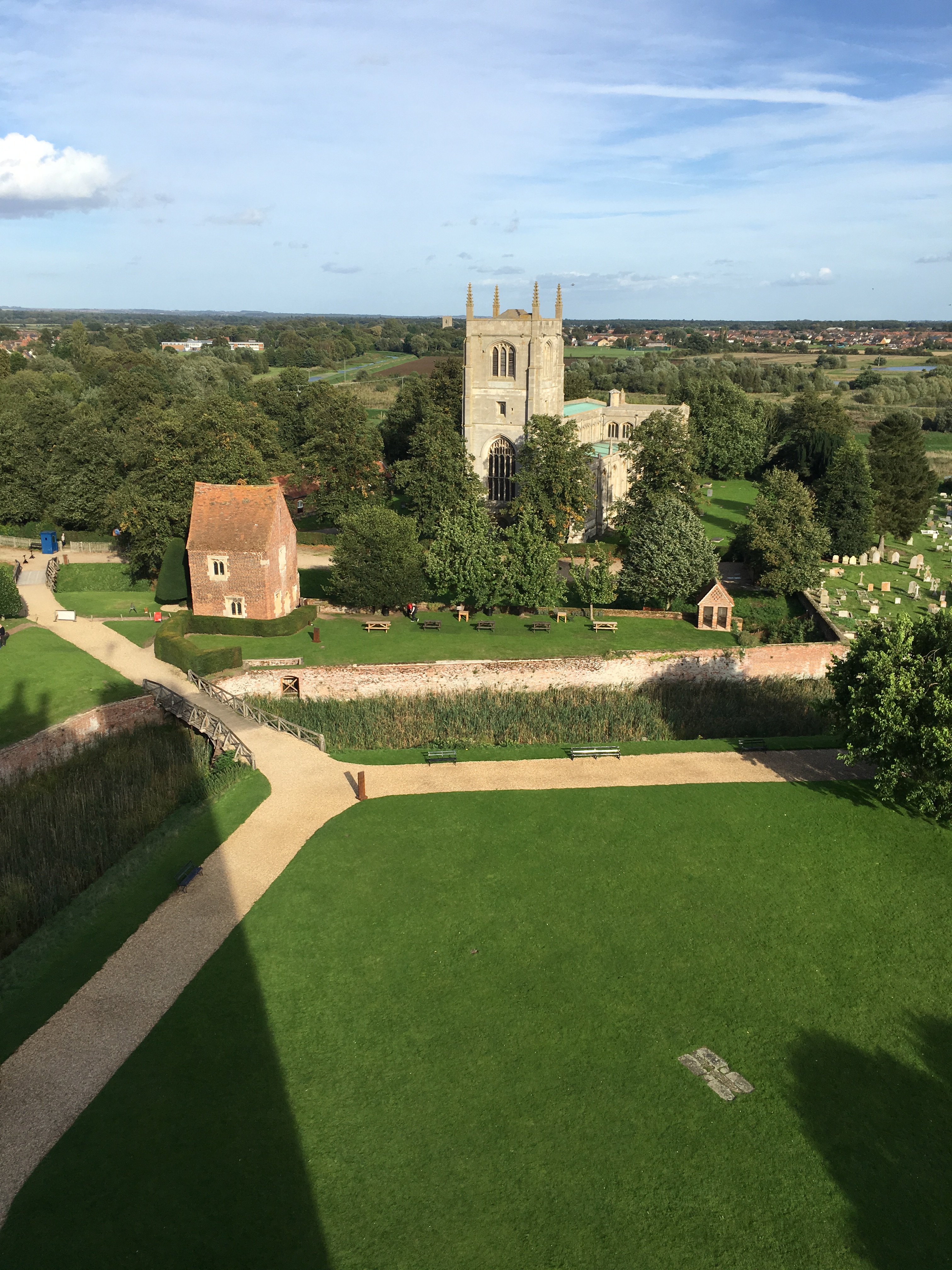 A View from the Tower of Tattershall Castle towards the old gatehouse