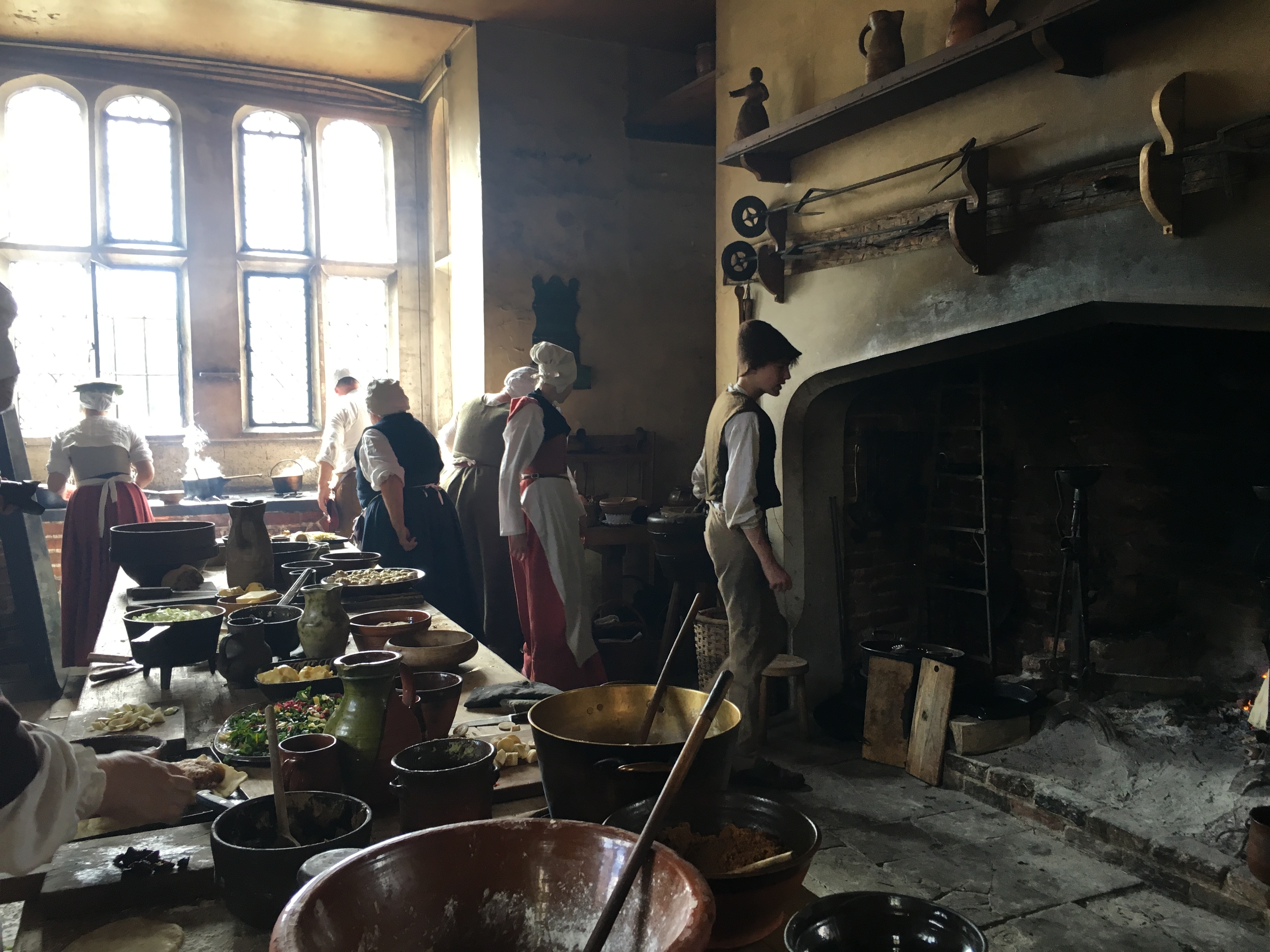 Inside the kitchen at Tudor Kentwell