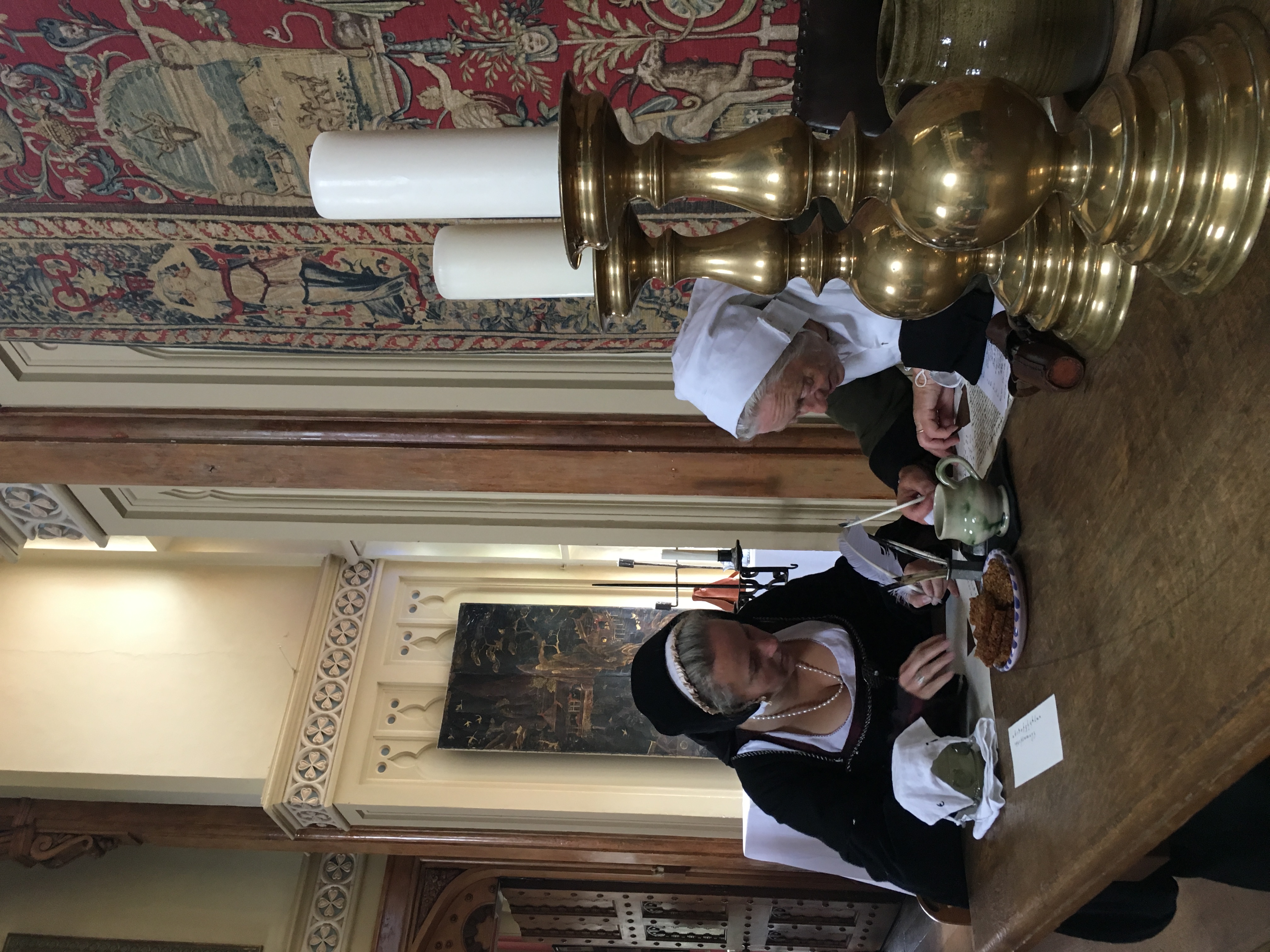 Tudor lady of the house learns to write at Kentwell