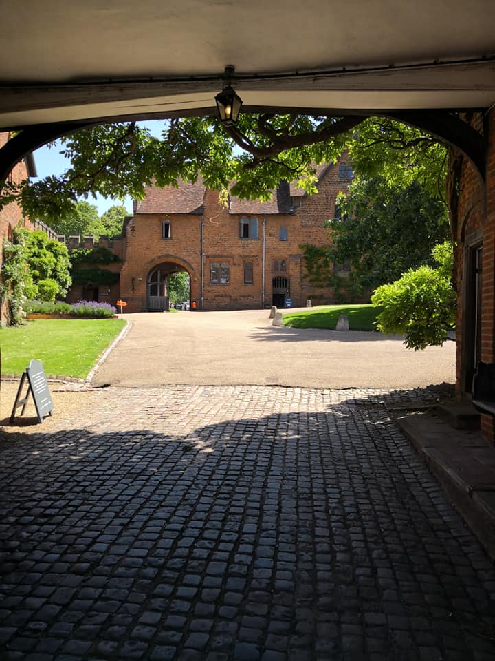 Underneath the gatehouse, looking into the courtyard of the Old Palace of Hatfield