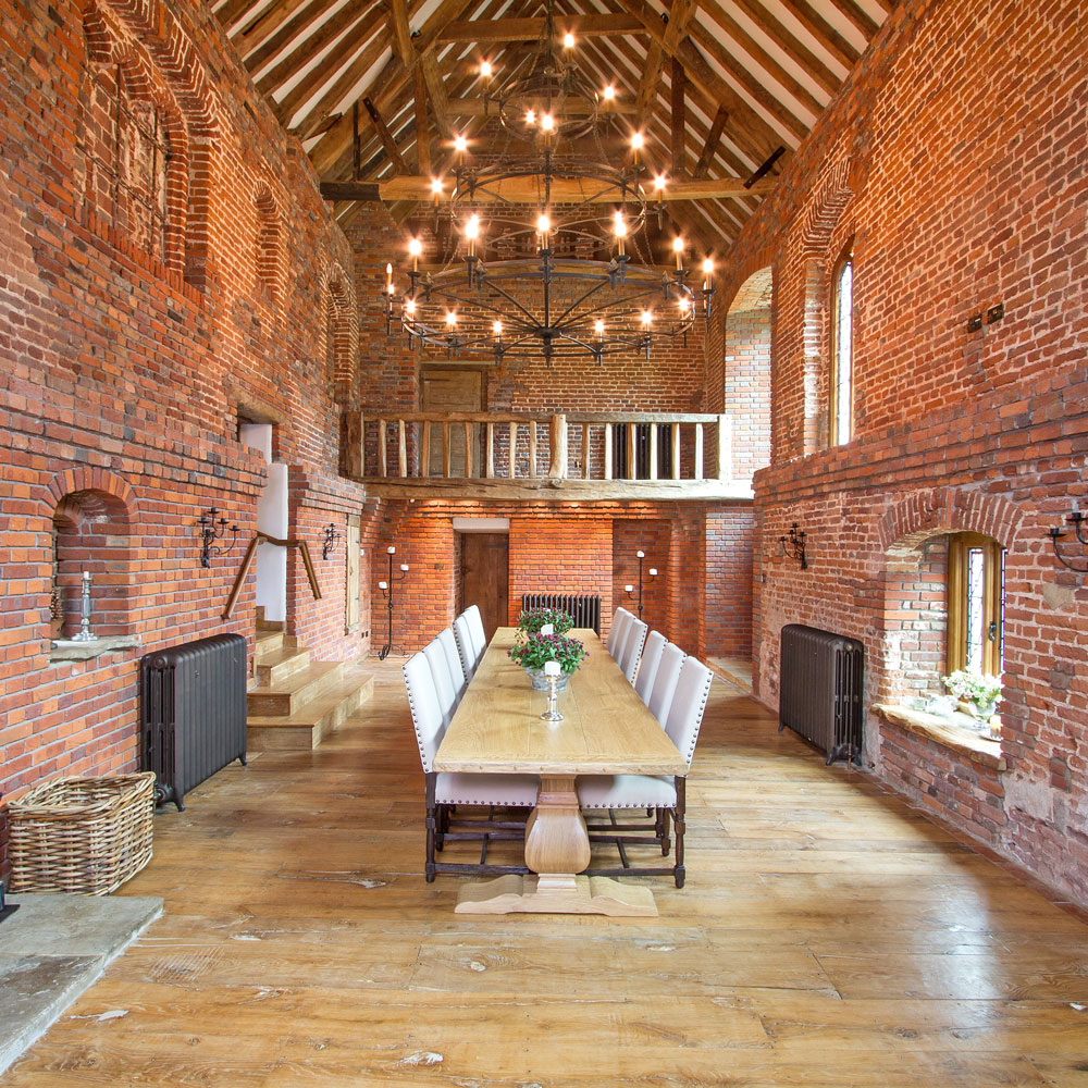 The interior of a red-bricked 'chapel' at Chesworth House