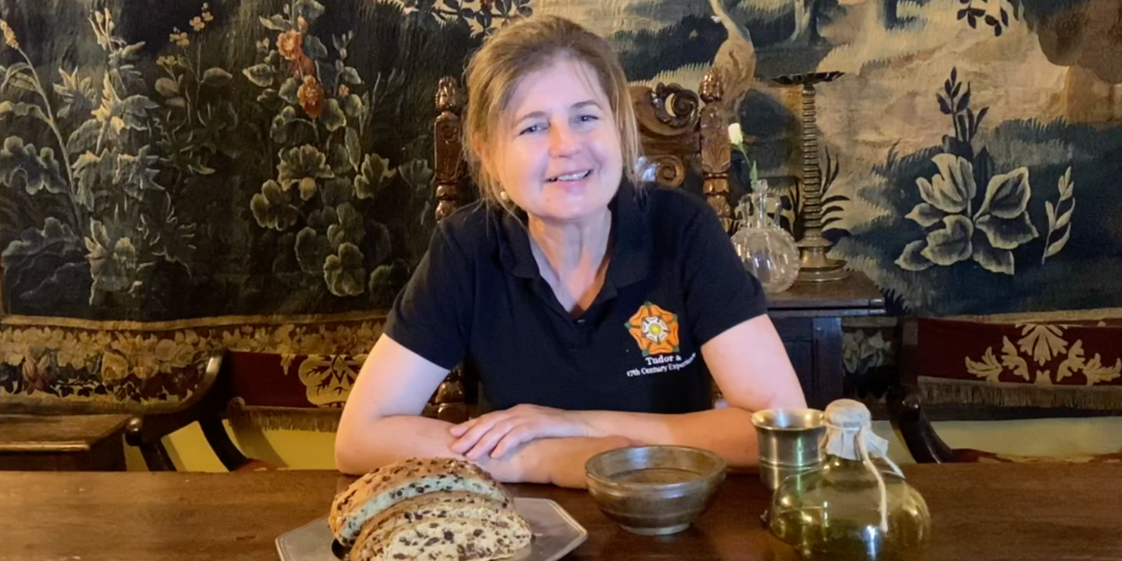 Brigitte Webster with her homemade Spiced Tudor loaf