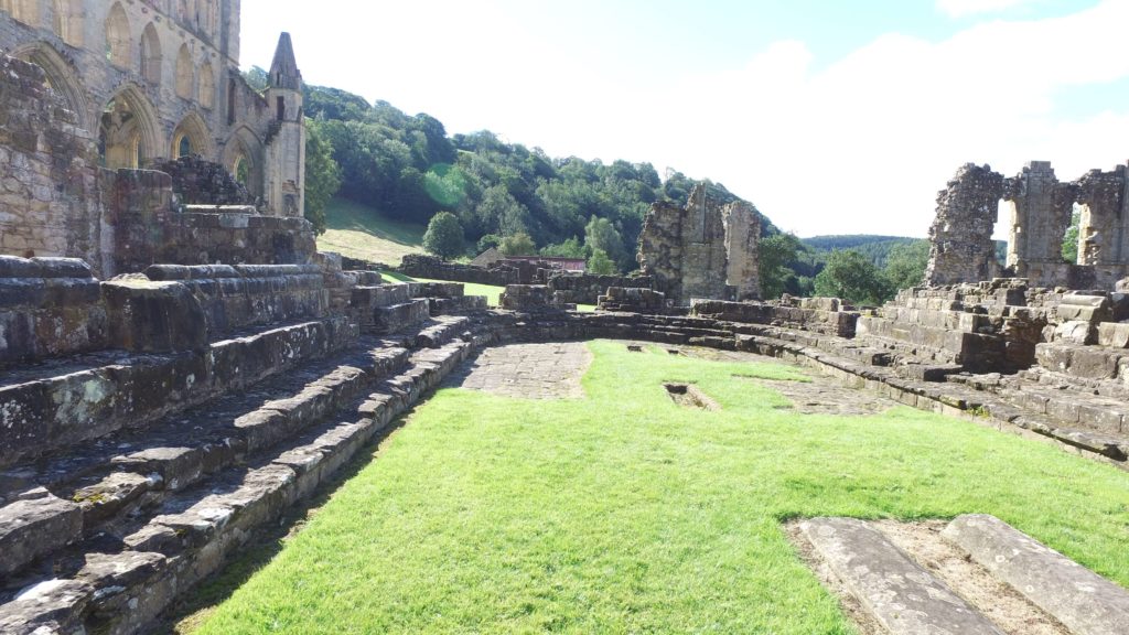 The ruins of the chapter house at Rievaulx Abbey