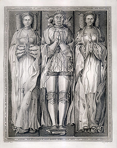 The 4th Earl of Shrewsbury and his two wives.
