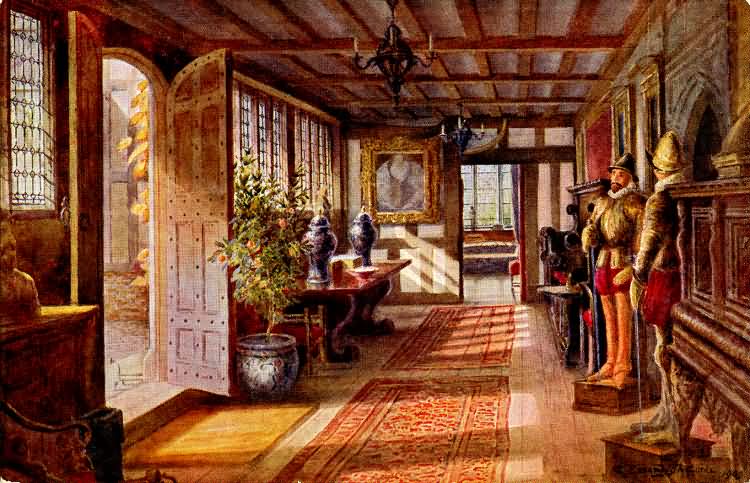 The entrance hall at Hever Castle