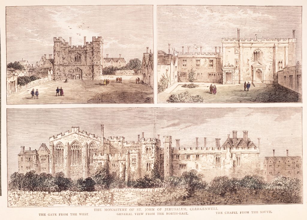 The Priory of St John in Clerkenwell. Etching by W. Hollar
