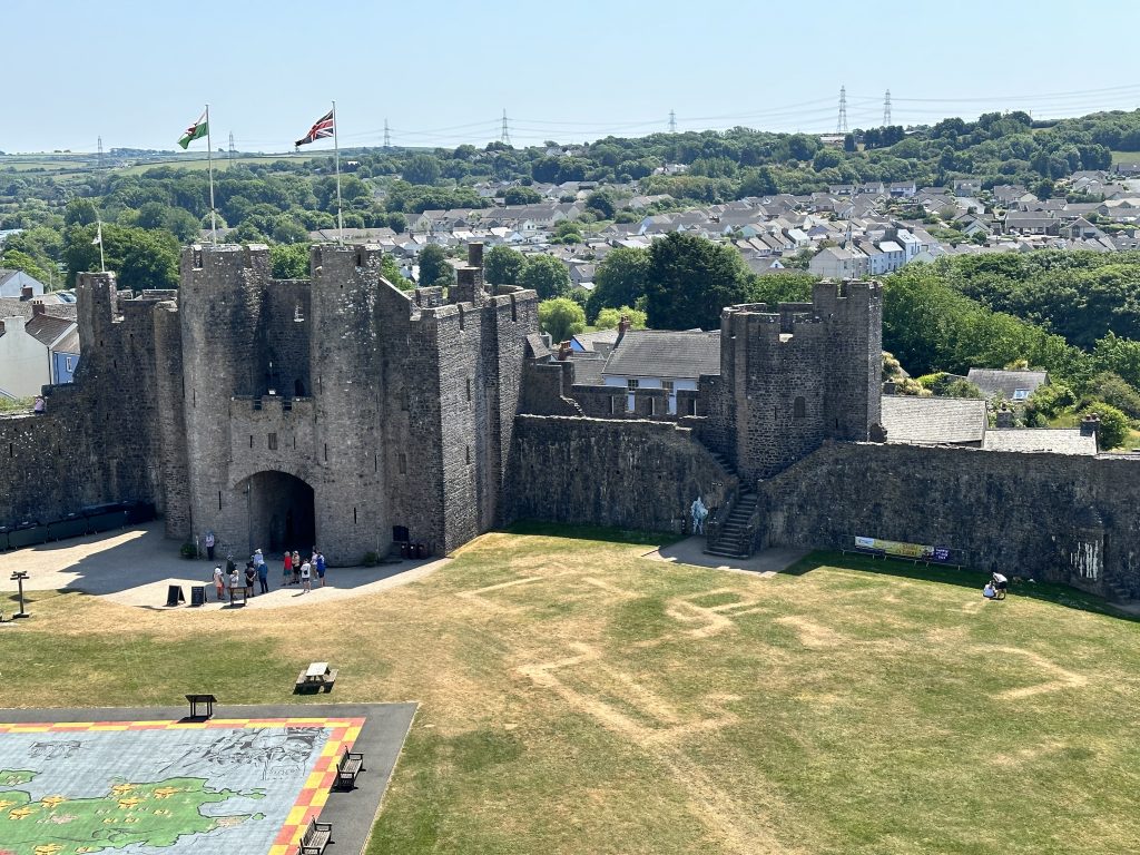 Pembroke Castle, Pembrokeshire, Wales, one of Wales's largest and best-preserved castles and the birthplace of Henry VII. Image © The Tudor Travel Guide.