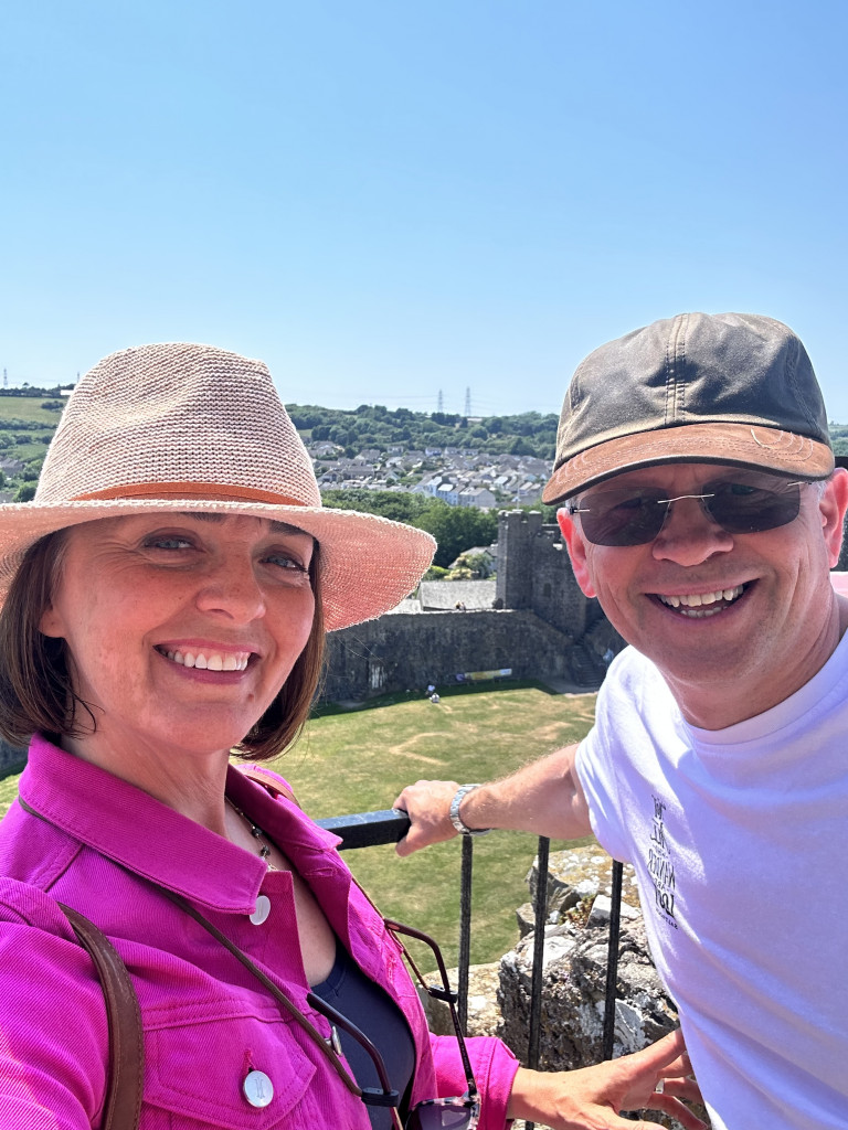 Sarah and Chris at Pembroke Castle, Pembrokeshire, Wales.