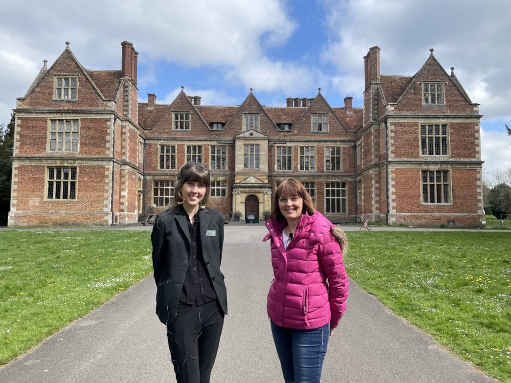 Sarah Somerville and I outside Shaw House. 