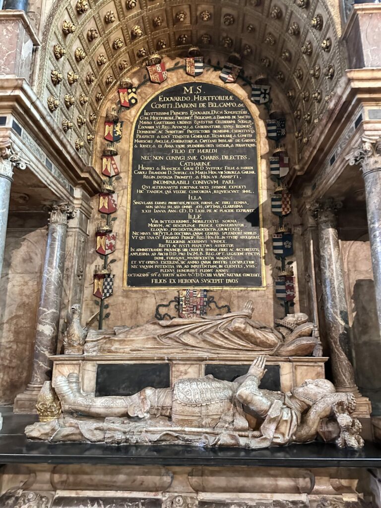 Tomb of Katherine Grey and Edward Seymour at Salisbury Cathedral, 'Marriage Tudor Style'. 