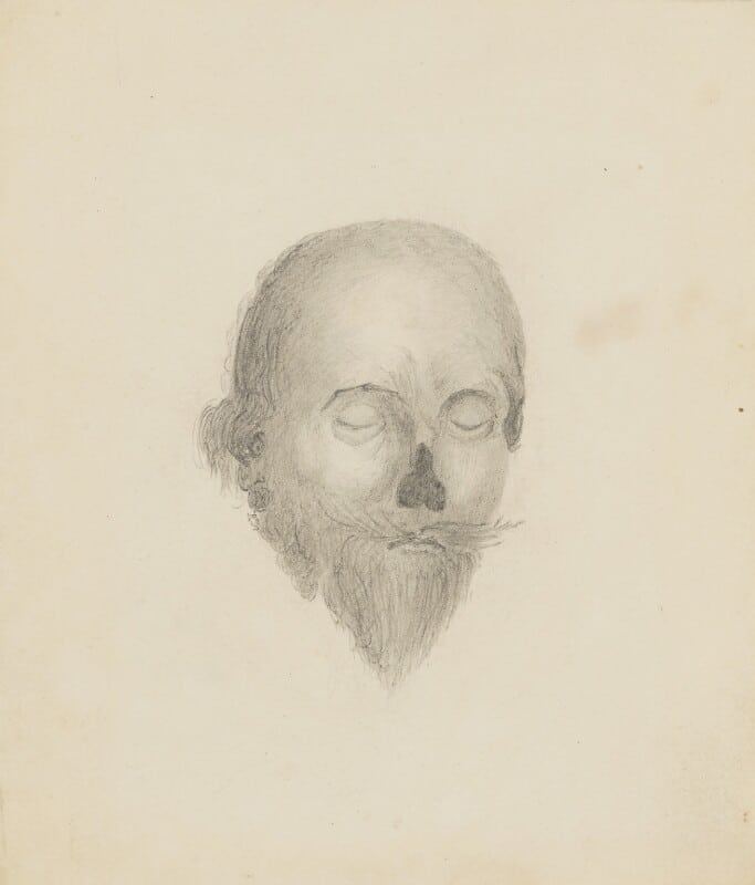 A sketch of the head of Charles I as it appeared when the coffin was opened in 1810.
