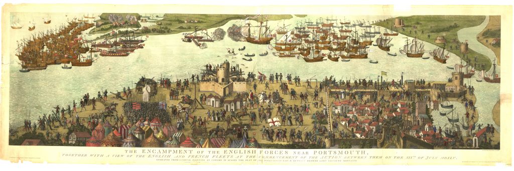 Cowdray murals: The Encampment of the English forces near Portsmouth.