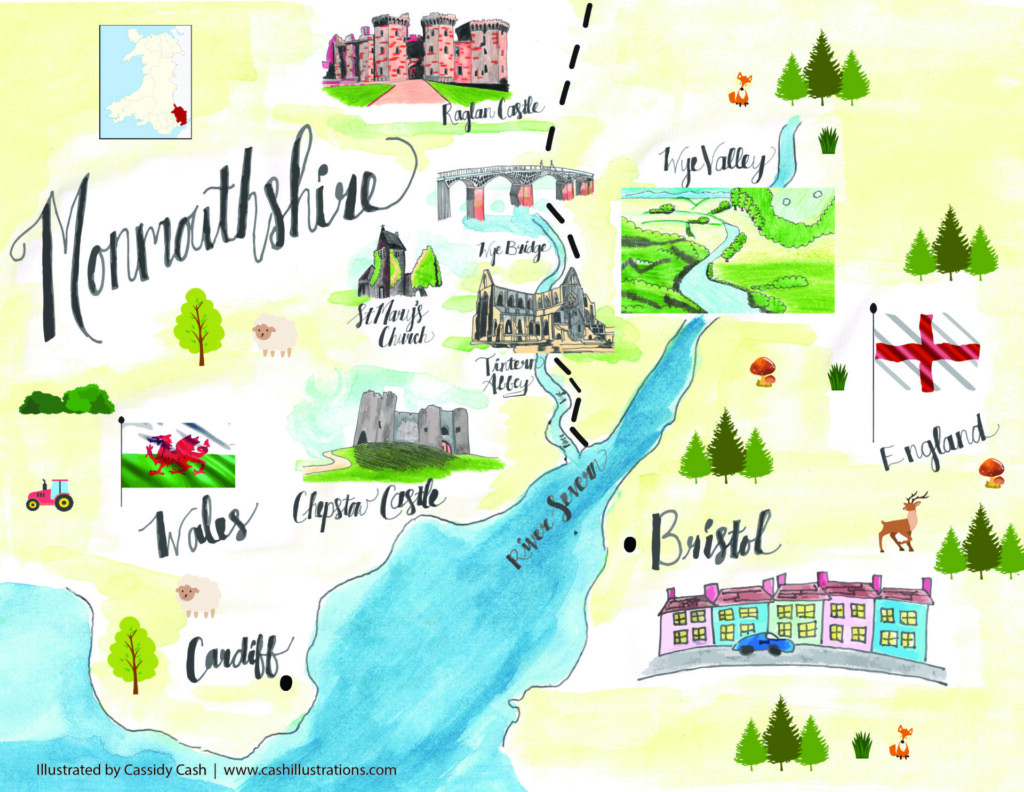 Illustrated Map of Monmouthshire