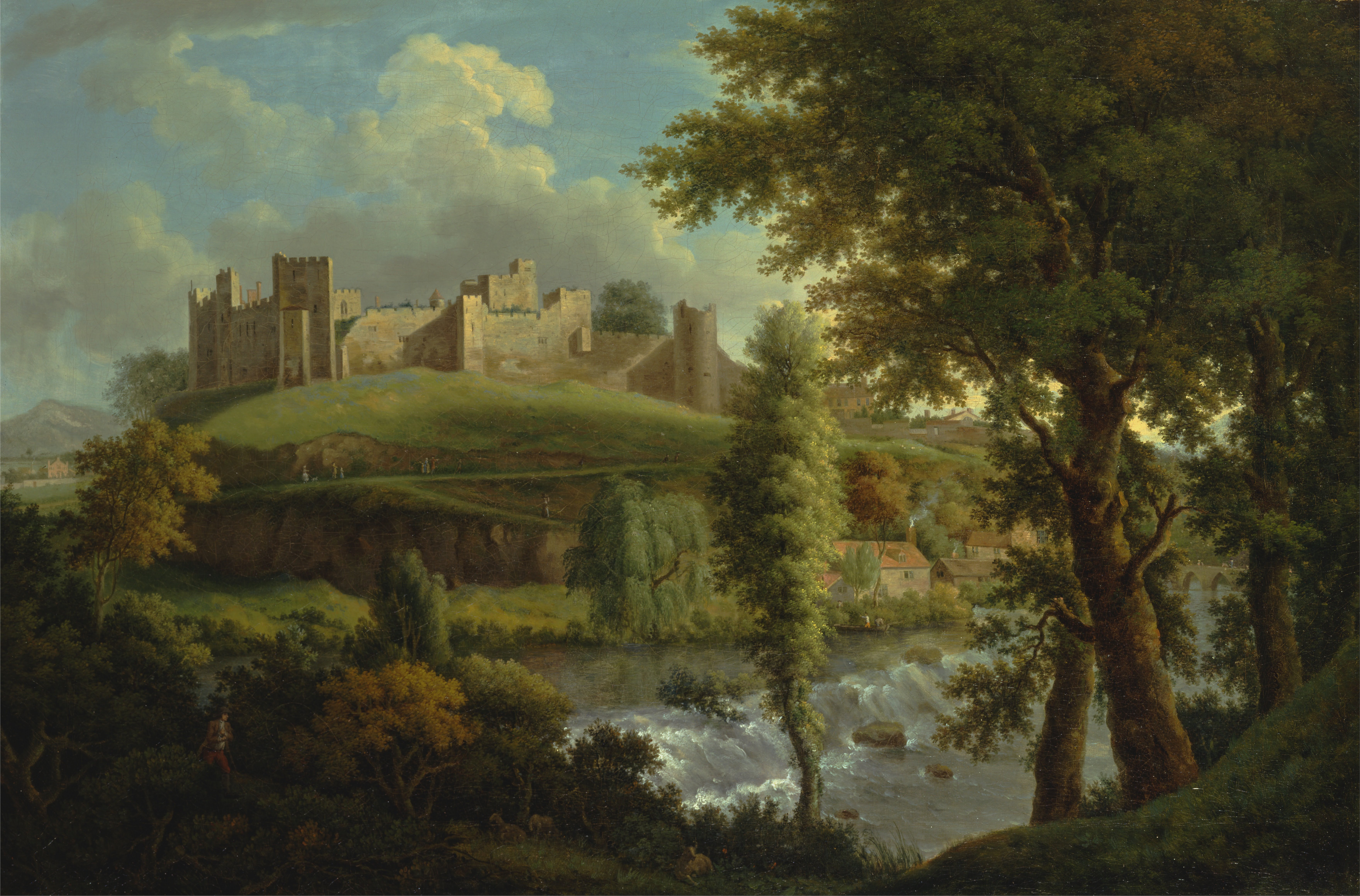 Ludlow castle with Dinham Weir