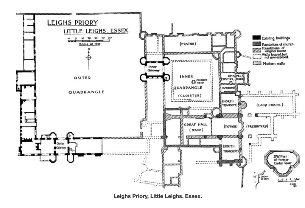 The plan of Leez's Priory, Richard Rich's principal country seat