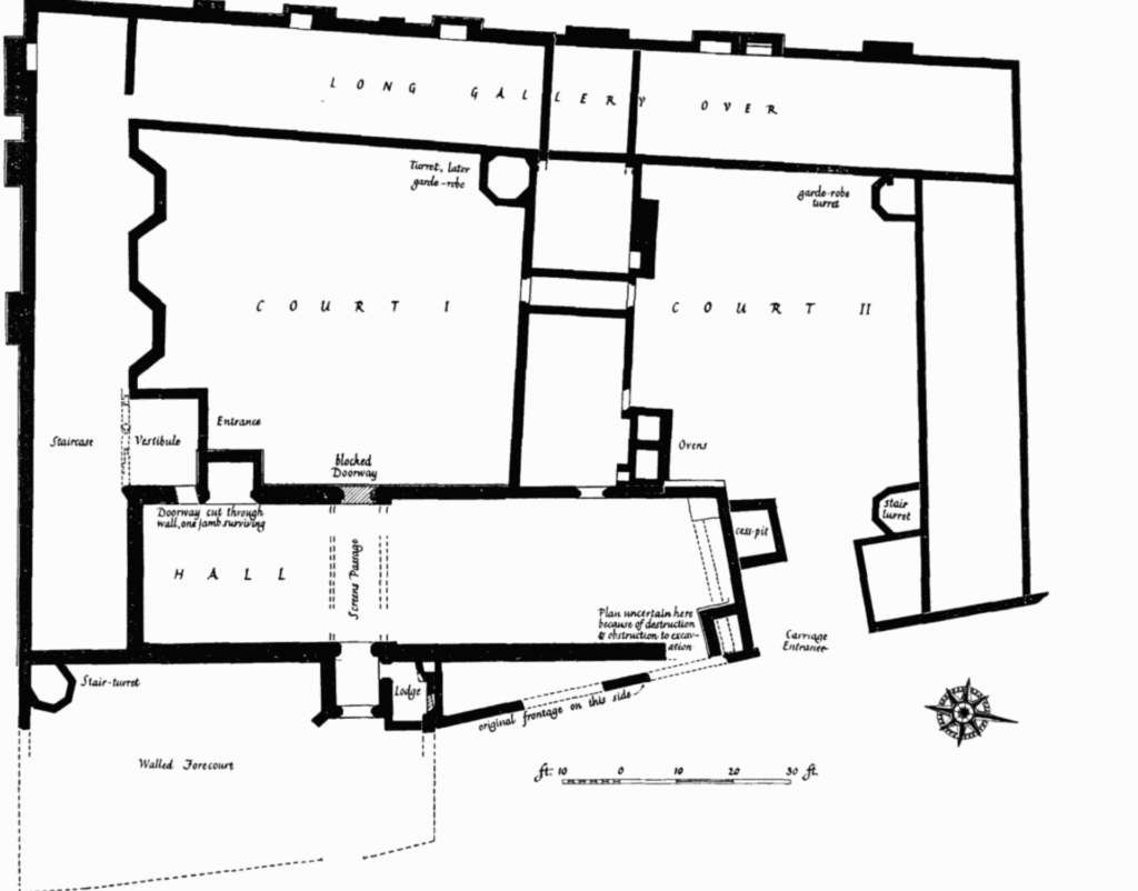 A black and white plan drawing of the ground floor plan of King's Place