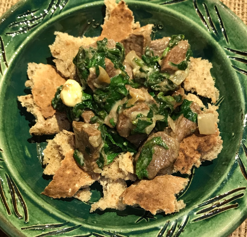 Tharida with lamb 13th century; a Spanish Tudor recipe