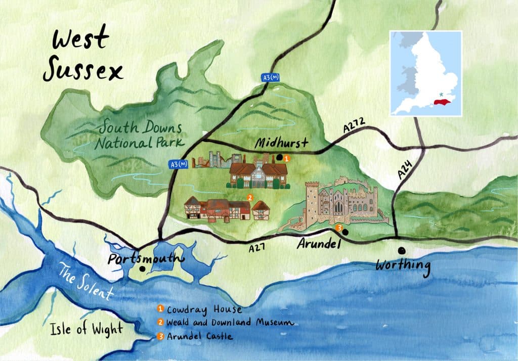 West Sussex map