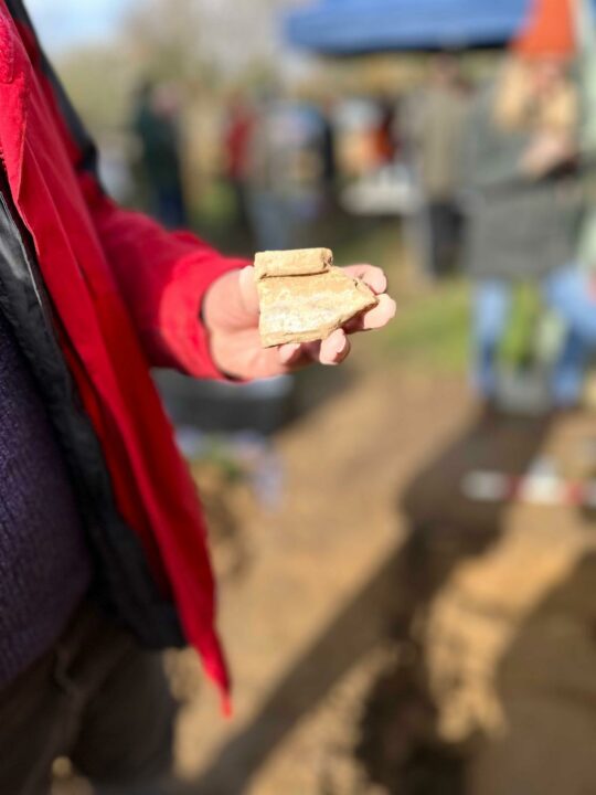 Ceramic pottery found at the site of Collyweston palace.