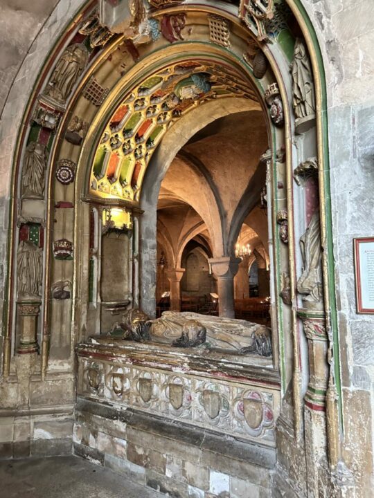 Tomb of Cardinal John Morton at Our Lady Undercroft in Canterbury Cathedral.