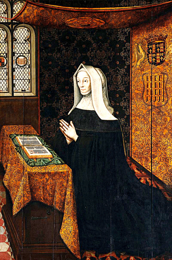 Portrait of Margaret Beaufort at prayer in her closet.
