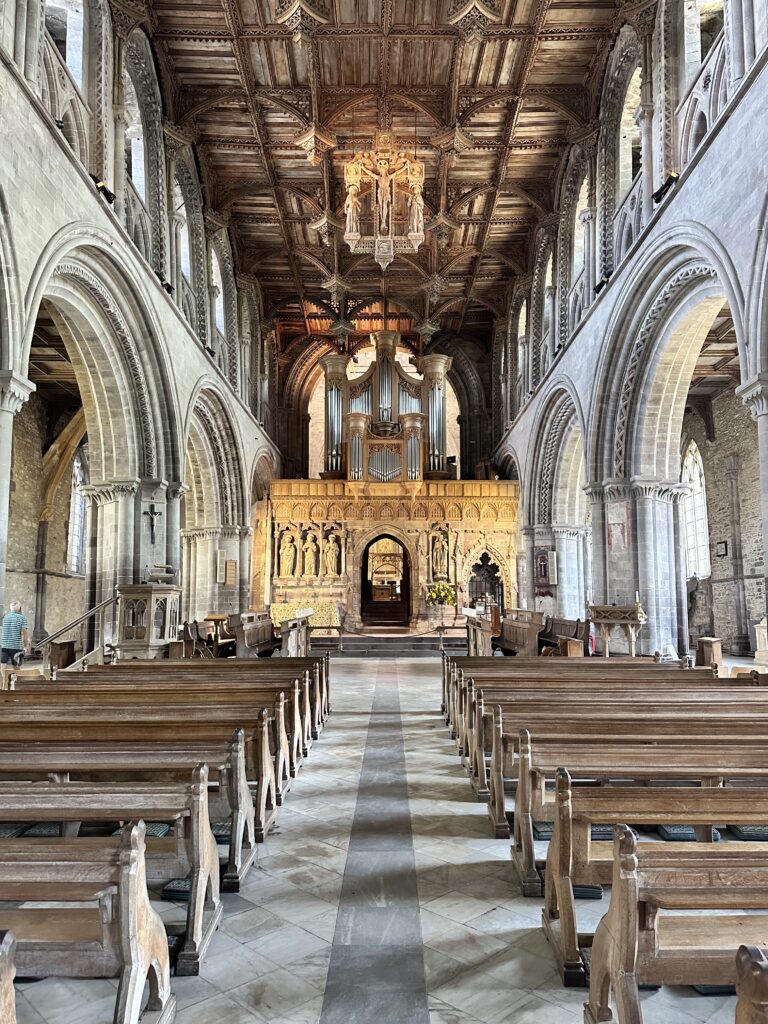 The nave of St David's Cathedral, Wales.