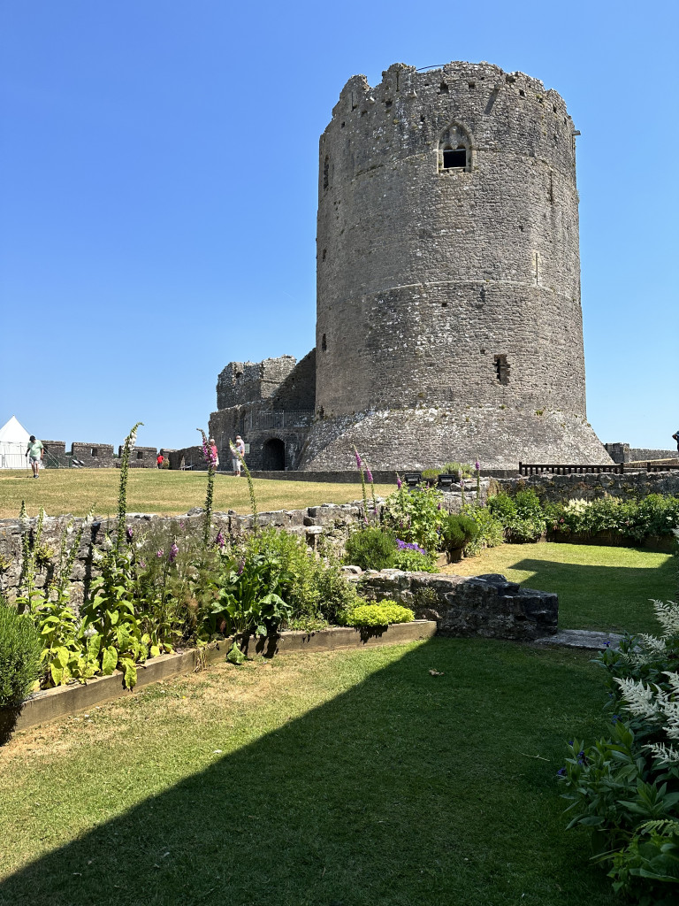 The cylindrical keep at Pembroke Castle, Pembrokeshire, Wales.