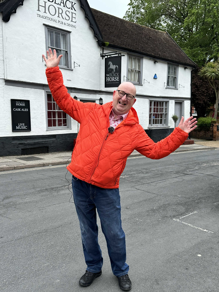 Phil Roberts outside The Black Horse Pub, Ipswich.