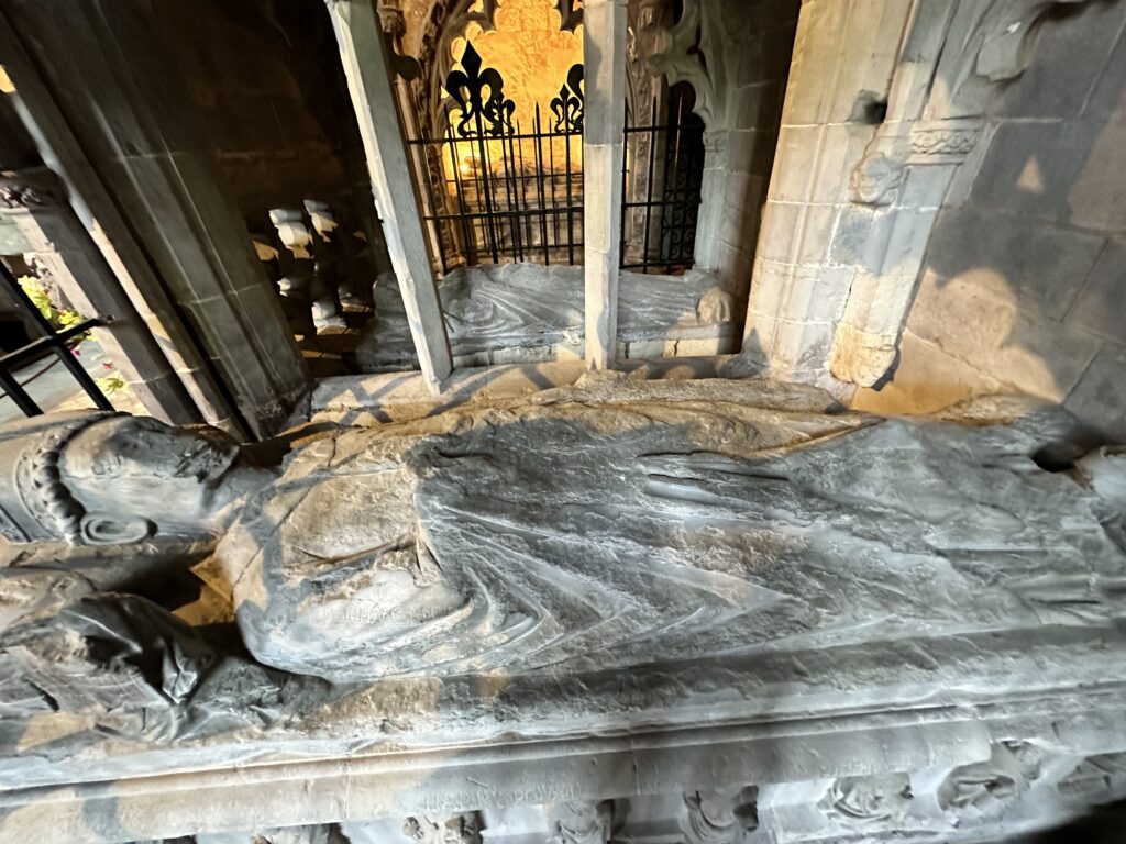 The tomb of one of St David's Bishops, St David's Cathedral.