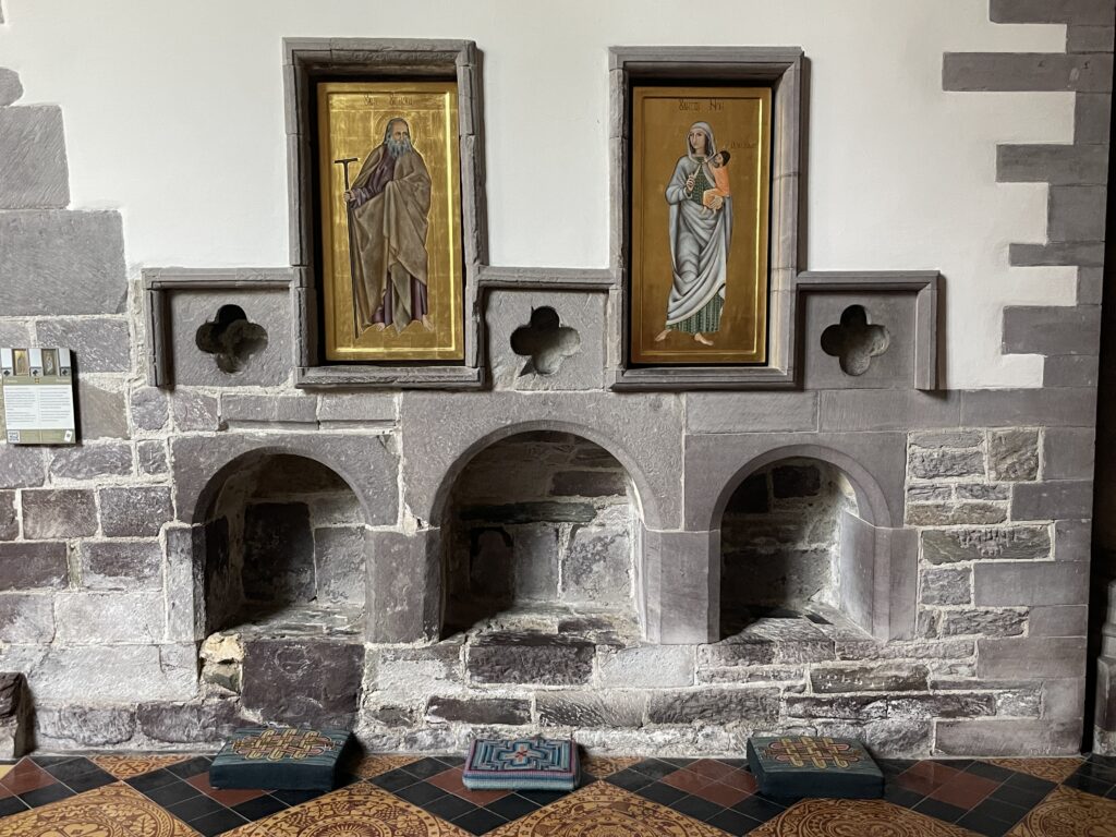 Part of the shrine of St David in St David's Cathedral, Pembrokeshire, Wales.