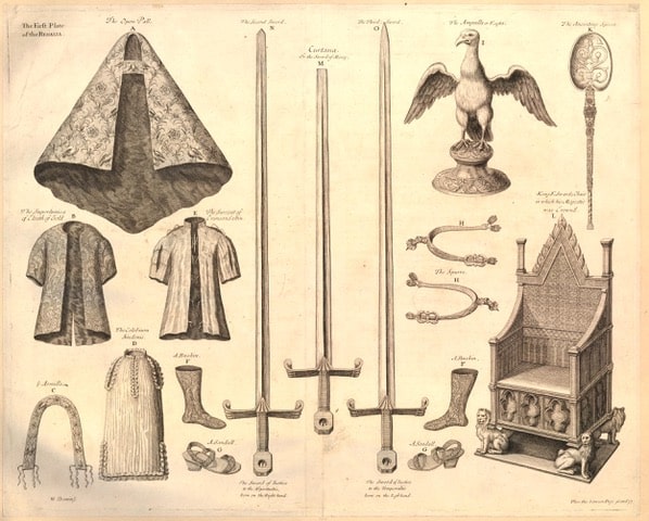 Coronation dress and regalia used at the coronation of James II