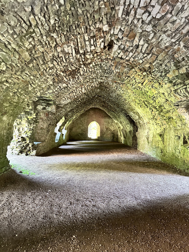 The under croft at Lamphey Palace, Pembrokeshire, Wales.